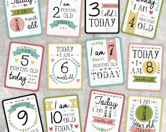 Baby Milestone Cards (Set of 12)