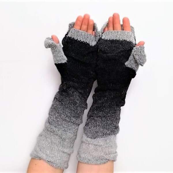 Knitted Convertible Mittens Fingerless Gloves