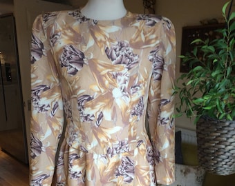 1950's silk floral dress