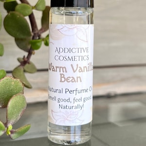 WARM VANILLA BEAN Natural Perfume Oil- Vegan Friendly Fragrance Oil -  Addictive Cosmetics