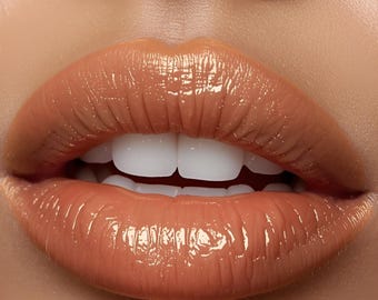 Brillo de labios Spiced Marigold, tono naranja cálido y marrón. Vegano y libre de crueldad animal.