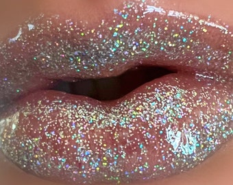 INTERSTELLAR Liquid Lip Glaze - Holographic Silver Glitter Lip Gloss- Vegan Friendly, Cruelty Free