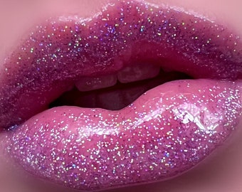 MAKE BELIEVE Liquid Lip Glaze - Holographic Purple Glitter Lip Gloss- Vegan Friendly, Cruelty Free