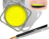 BRIGHT YELLOW Neon Matte Eyeliner with Applicator Brush- Water Activated Eyeliner- Vegan Friendly, Cruelty Free