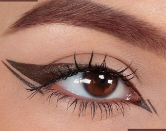 MATTE BROWN Cake Eyeliner avec pinceau applicateur - Eyeliner activé par l'eau - Vegan Friendly, Cruelty Free