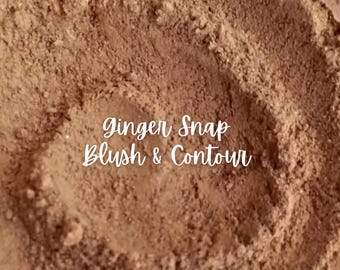GINGER SNAP Blush and Contour Powder- Handmade, All Natural Blush Makeup, Vegan Friendly Cosmetics