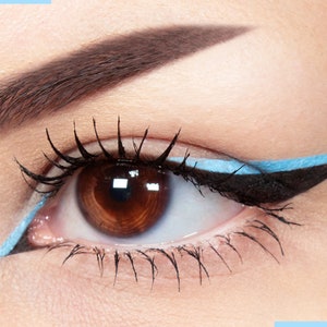 SOFT BLUE Matte Cake Eyeliner with Applicator Brush- Water Activated Eyeliner- Vegan Friendly, Cruelty Free