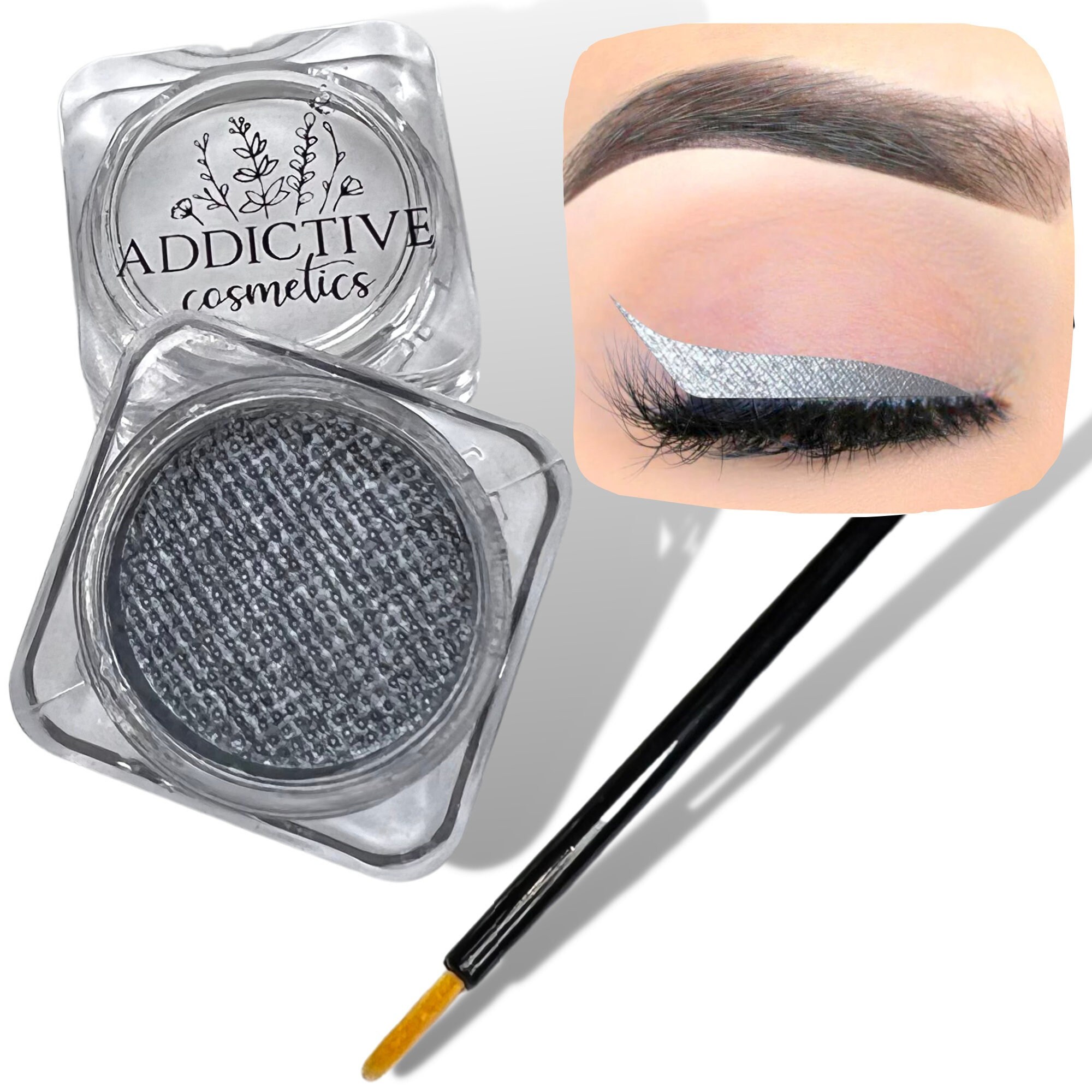 SILVER PEARL Cake Eyeliner With Applicator Brush Water - Denmark