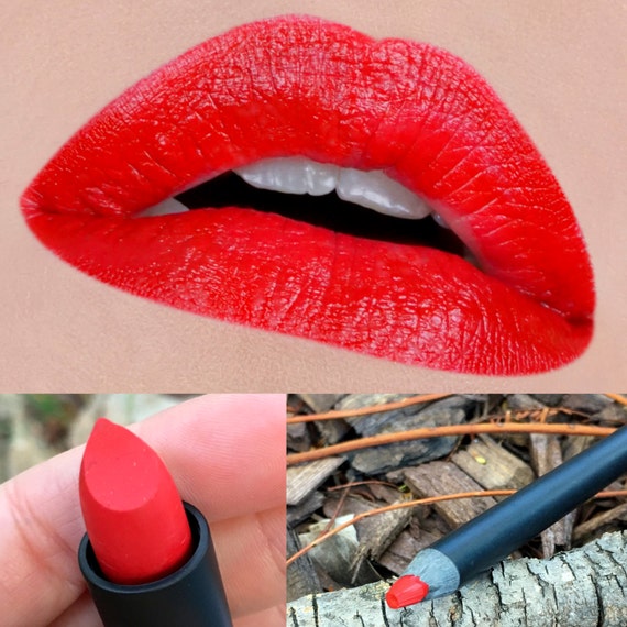 THE PERFECT RED All Natural Lipstick and Liner. Vegan Friendly. 
