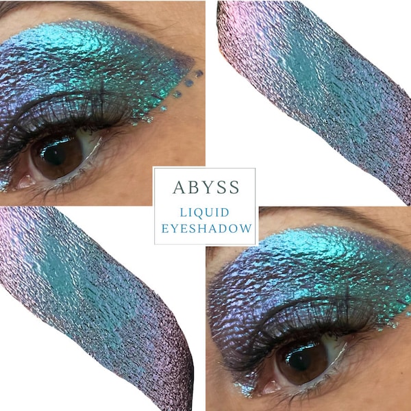 ABYSS Liquid Eyeshadow- Clean, Non Toxic Formula- Color Shifting Eyeshadow, Mega Multichrome Chameleon Pigments- Vegan, Cruelty Free