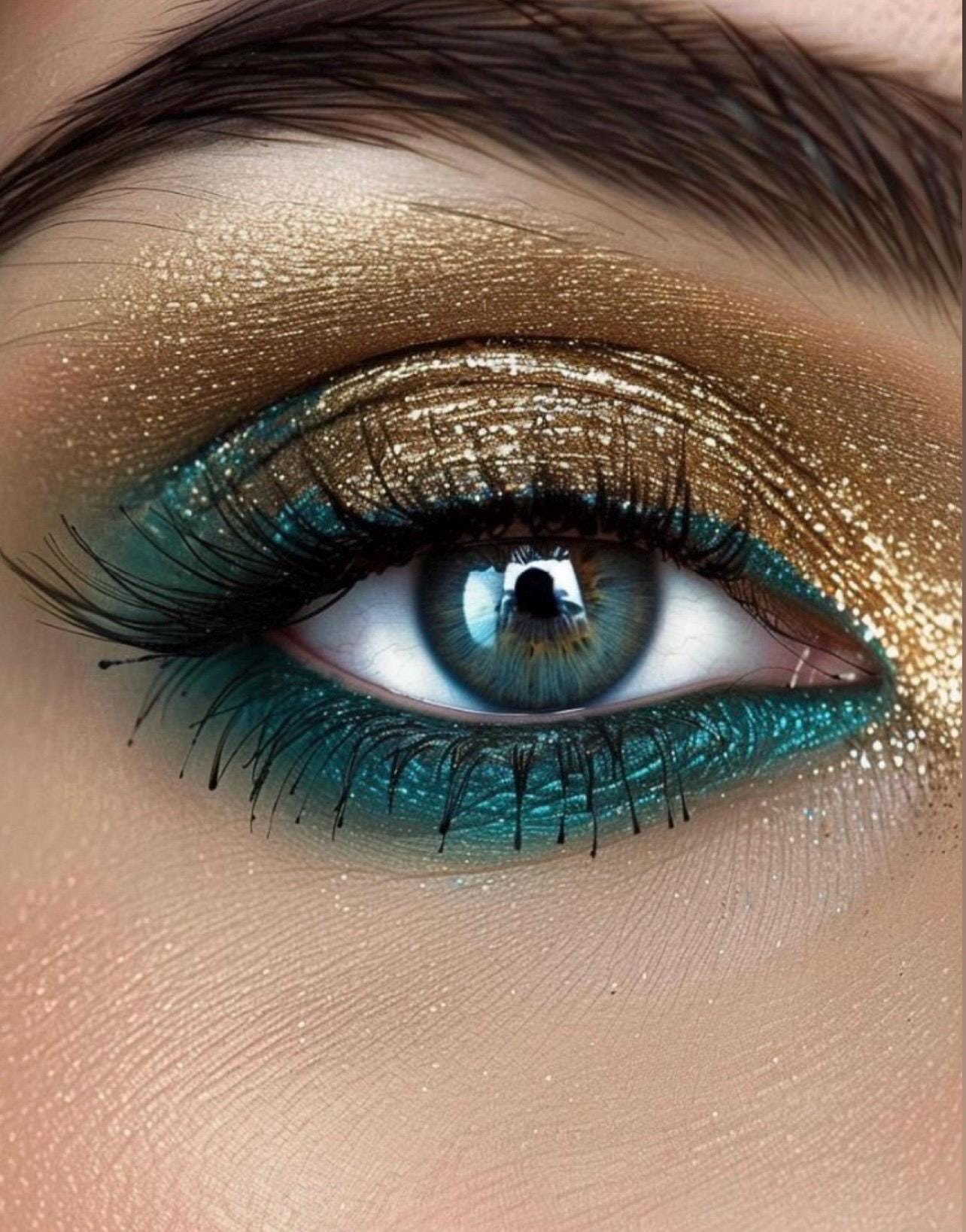 GOLD LEAF Mineral Eyeshadow Duo- Get this look! All Natural, Vegan Eyeshadow and Eyeliner Makeup