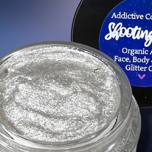 SHOOTING STAR Gel scintillant naturel - Gel de maquillage scintillant végétalien à base d&#39;aloès pour les yeux, le visage, les cheveux et le corps !