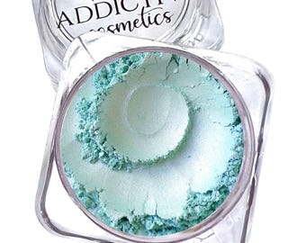 Mint minerale oogschaduw, glinsterende vegan eyeliner make-up