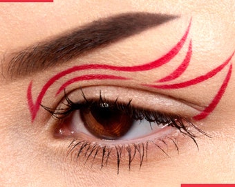 MATTE RED Cake Eyeliner with Applicator Brush- Water Activated Eyeliner- Vegan Friendly, Cruelty Free