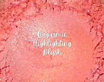 Colorete mineral iluminador ORGASMIC - Maquillaje de colorete totalmente natural, apto para veganos, cosméticos hechos a mano.