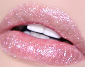 CONFETTI Iridescent Sheer Glitter Lip Gloss- Thick and Rich. Vegan friendly.