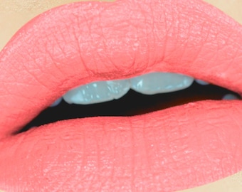 Labial y delineador Coral Reef - Vegano, no tóxico, tono coral mate