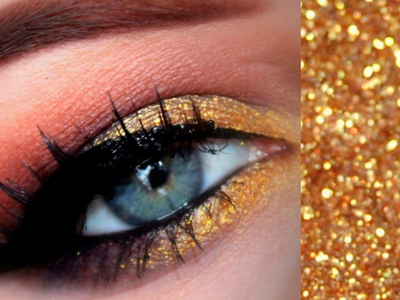 GOLD RUSH Professional Grade Gold Cosmetic Glitter. Use for Eyeshadow,  Eyeliner, Lips and Hair. Vegan 