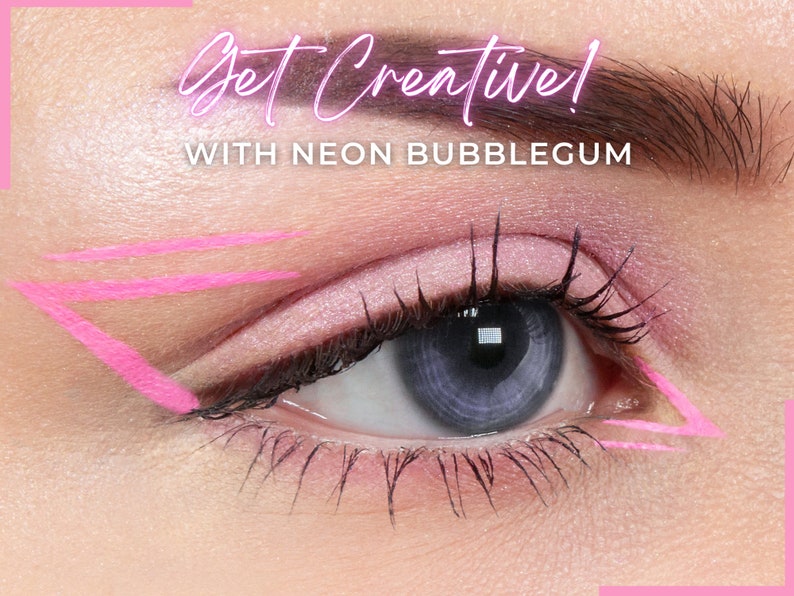 NEON BUBBLEGUM Matte Cake Eyeliner With Applicator Brush Etsy