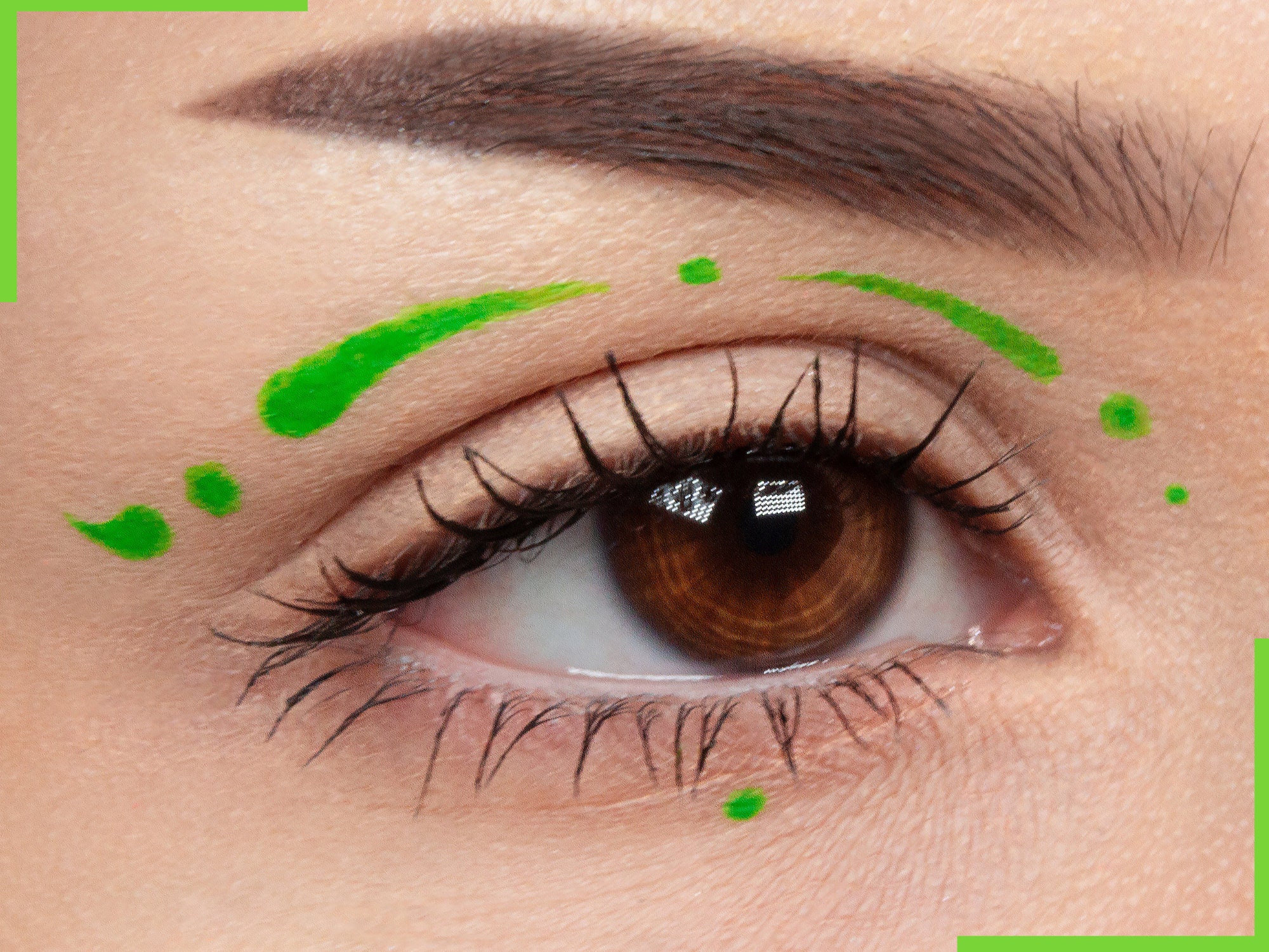Bright Green Matte Eyeliner - Vegan, Water Activated with Brush