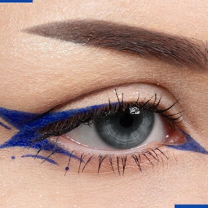 MATTE BLUE Cake Eyeliner with Applicator Brush- Water Activated Eyeliner- Vegan Friendly, Cruelty Free