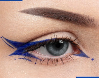 MATTE BLUE Cake Eyeliner with Applicator Brush- Water Activated Eyeliner- Vegan Friendly, Cruelty Free