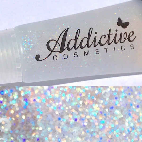 CONFETTI Sheer Glitter Lip Gloss- Thick and Rich. Vegan friendly.