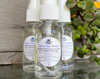 EYE & FACE SERUM- A Clear, Oil Free Soothing Gel- All Natural- Vegan Friendly