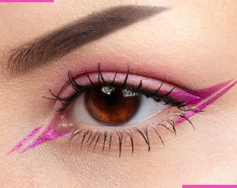 FUCHSIA PEARL Cake Eyeliner with Applicator Brush- Water Activated Eyeliner- Vegan Friendly, Cruelty Free