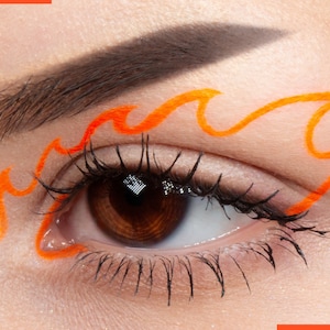 BRIGHT ORANGE Matte Cake Eyeliner with Applicator Brush- Water Activated Eyeliner- Vegan Friendly, Cruelty Free