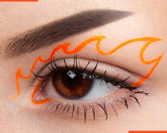 BRIGHT ORANGE Matte Cake Eyeliner with Applicator Brush- Water Activated Eyeliner- Vegan Friendly, Cruelty Free