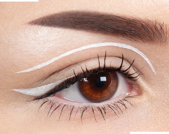 MATTE WHITE Cake Eyeliner with Applicator Brush- Water Activated Eyeliner- Vegan Friendly, Cruelty Free