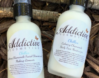 Beruhigendes Kamille Gesichtsreinigungs- und Feuchtigkeitscremes-Set - Vegan freundlich