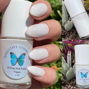 CLOUD 9 White Creme Nail Polish- 10 Toxin Free- Great for Nail Art or as a Glitter Base- Vegan Friendly, Cruelty Free