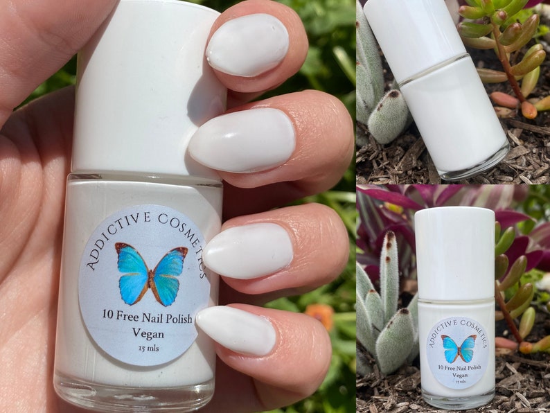 CLOUD 9 White Creme Nail Polish 10 Toxin Free Great for Nail Art or as a Glitter Base Vegan Friendly, Cruelty Free image 1