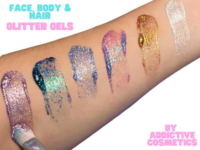 SHOOTING STAR All Natural Glitter Gel Aloe based, Vegan Friendly Glitter Makeup Gel for Eyes, Face, Hair and Body image 8