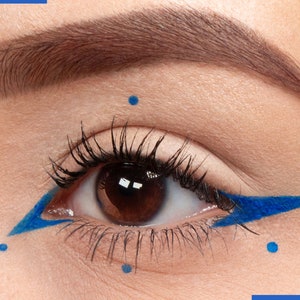 BRIGHT BLUE Matte Cake Eyeliner with Applicator Brush- Water Activated Eyeliner- Vegan Friendly, Cruelty Free