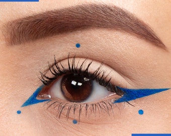 BRIGHT BLUE Matte Cake Eyeliner with Applicator Brush- Water Activated Eyeliner- Vegan Friendly, Cruelty Free