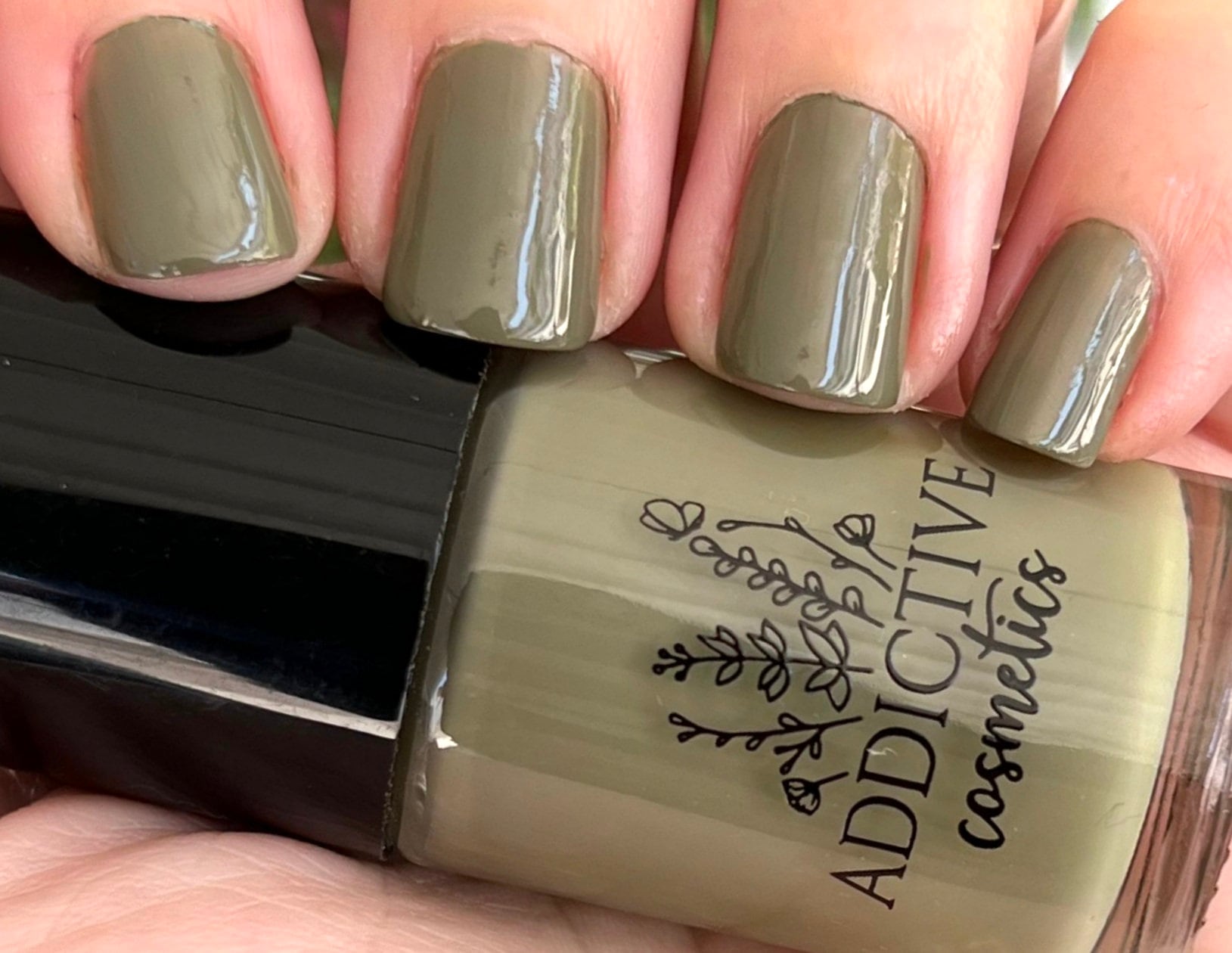 Olive green nail polish deals