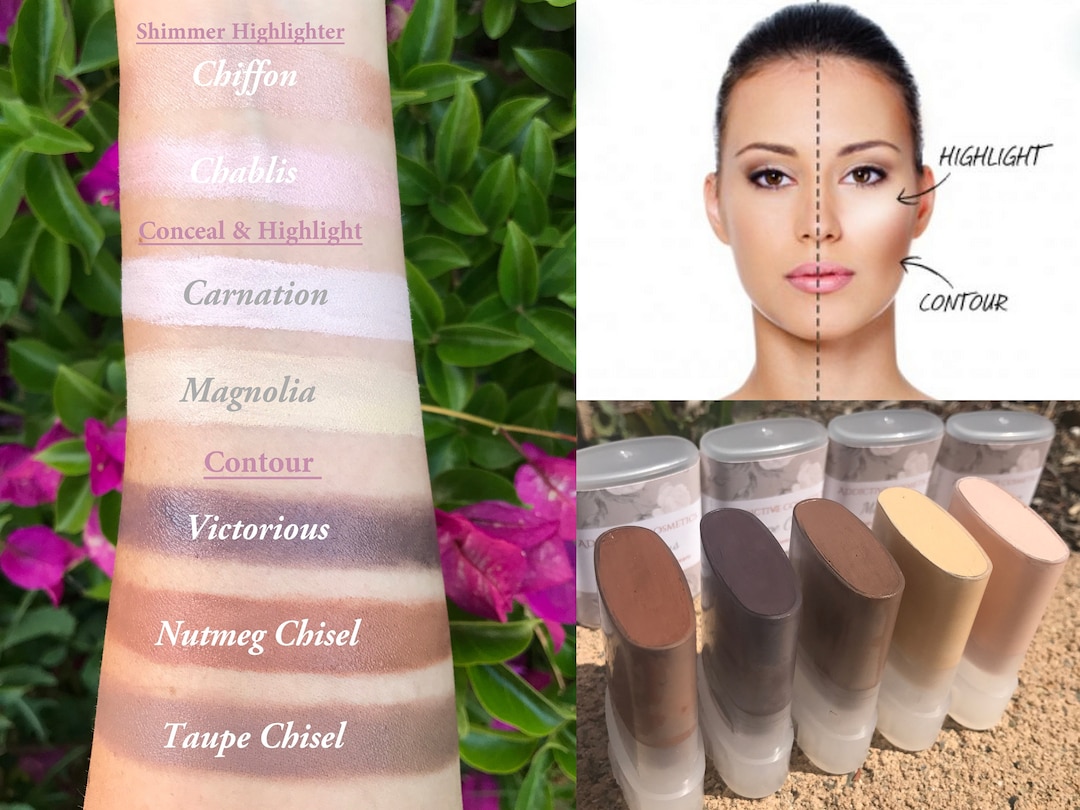 Contour Creams Kit Use on Eyes, Cheeks and Lips All Natural and Vegan