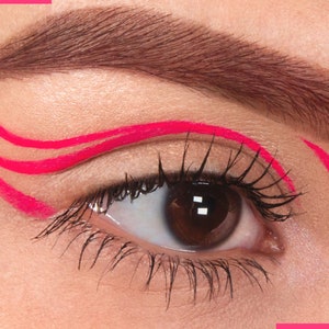 NEON PINK Matte Cake Eyeliner with Applicator Brush- Water Activated Eyeliner- Vegan Friendly, Cruelty Free