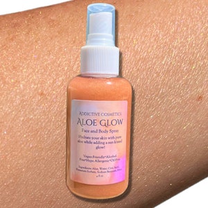 ALOE GLOW Shimmer Mist- Pure Aloe Hydration- Great for Face, Hair & Body!