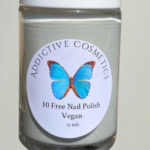 LAZY BONES Light Gray Nail Polish- 10 Toxin Free- Light Grey Creme Nail Polish- Vegan Friendly, Cruelty Free