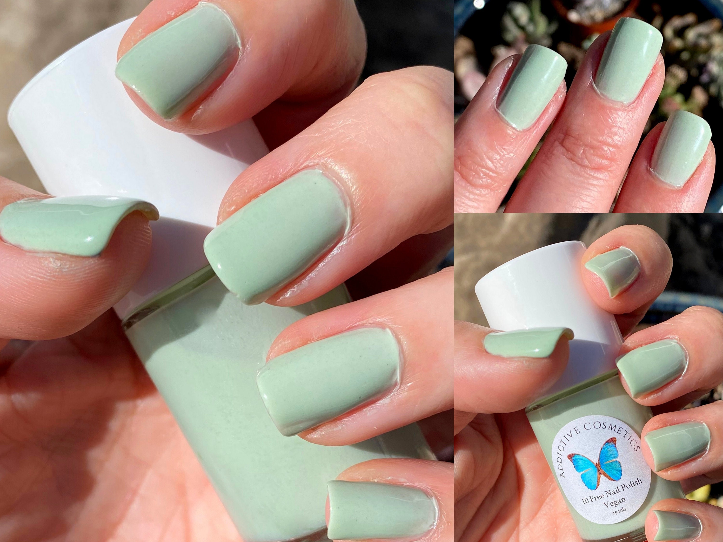 Light green nail polish deals