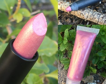 PINK POSIE All Natural Lipstick and Liner- Vegan friendly.