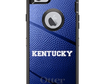 Kentucky OtterBox Defender / Apple iPhone or Samsung Galaxy / Blue Basketball / Custom Personalized Monogrammed / Any Color / Any Font
