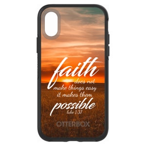 OtterBox Symetry - Łukasz 1:37-Wiara nie ułatwia życia / Apple iPhone LUB Samsung Galaxy / / Spersonalizowany monogram