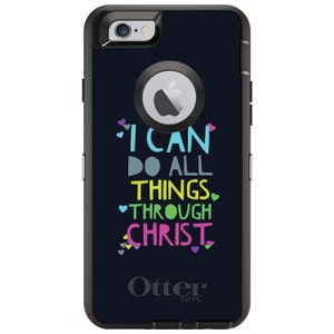 Custom OtterBox Defender Case for Apple iPhone or Samsung Galaxy - Personalized Monogram - All Things Through Christ