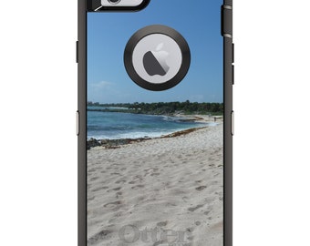 CUSTOM OtterBox Defender Case for Apple iPhone or Samsung Galaxy - Personalized Monogram - Beach Scene Akumal Mexico