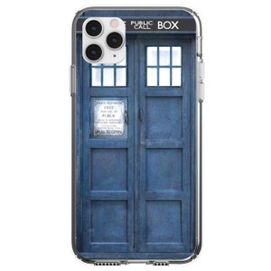 Clear Shockproof Hybrid Case for Apple iPhone / Samsung Galaxy / Google Pixel - TARDIS Call Box Photograph